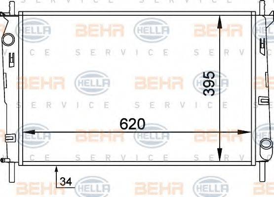 HELLA 8MK376706631 Радіатор, охолодження двигуна