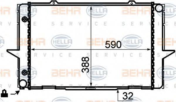 HELLA 8MK376706741 Радіатор, охолодження двигуна