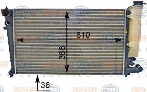 HELLA 8MK376707261 Радіатор, охолодження двигуна