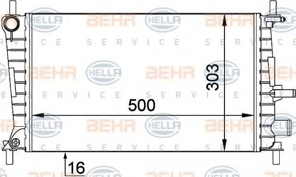 HELLA 8MK376707321 Радіатор, охолодження двигуна