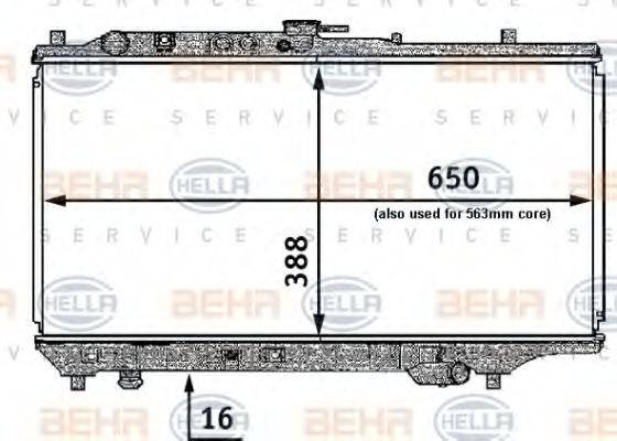 HELLA 8MK376707411 Радіатор, охолодження двигуна