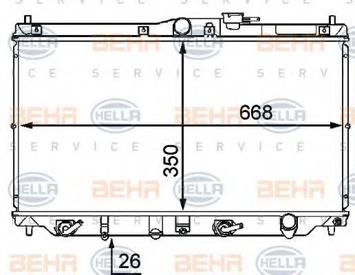 HELLA 8MK376707431 Радіатор, охолодження двигуна