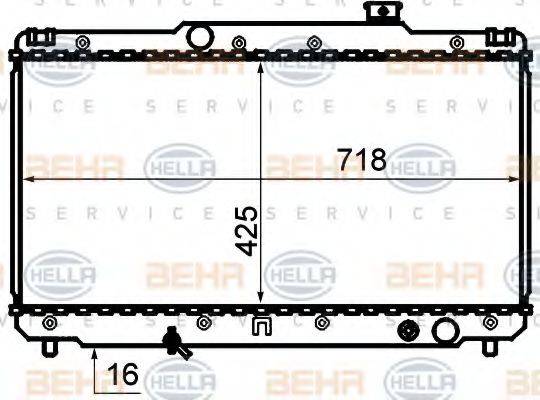 HELLA 8MK376707511 Радіатор, охолодження двигуна