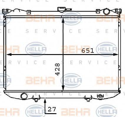 HELLA 8MK376707521 Радіатор, охолодження двигуна