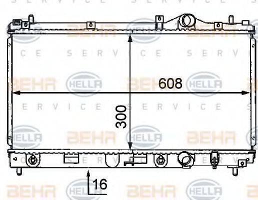 HELLA 8MK376707621 Радіатор, охолодження двигуна