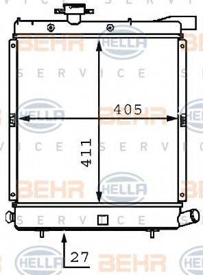 HELLA 8MK376707721 Радіатор, охолодження двигуна