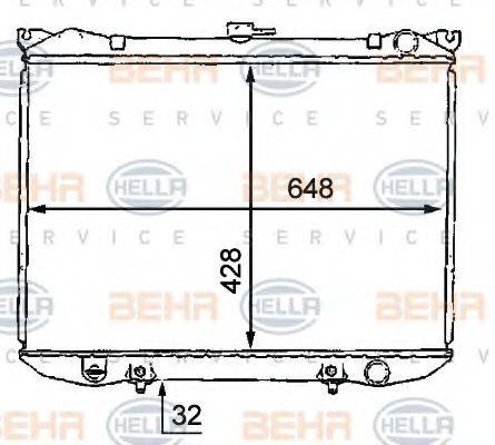 HELLA 8MK376707751 Радіатор, охолодження двигуна