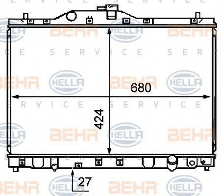 HELLA 8MK376708011 Радіатор, охолодження двигуна