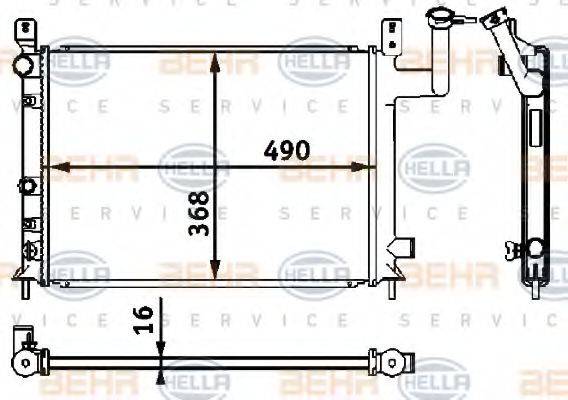 HELLA 8MK376708141 Радіатор, охолодження двигуна