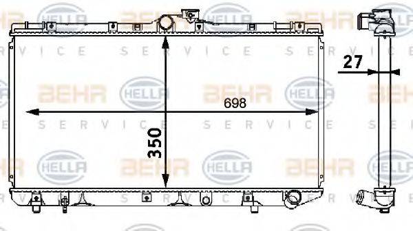 HELLA 8MK376708161 Радіатор, охолодження двигуна