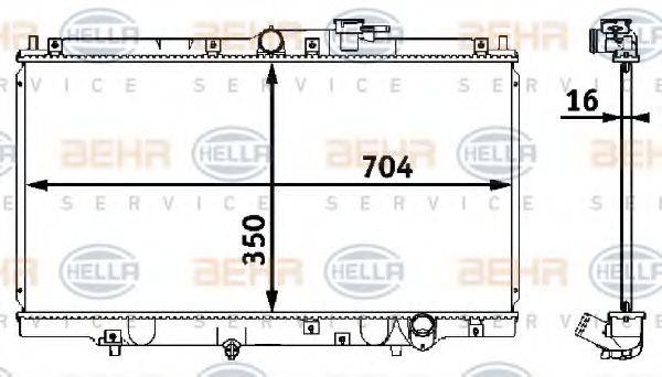 HELLA 8MK376708261 Радіатор, охолодження двигуна