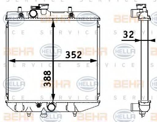 HELLA 8MK376708281 Радіатор, охолодження двигуна