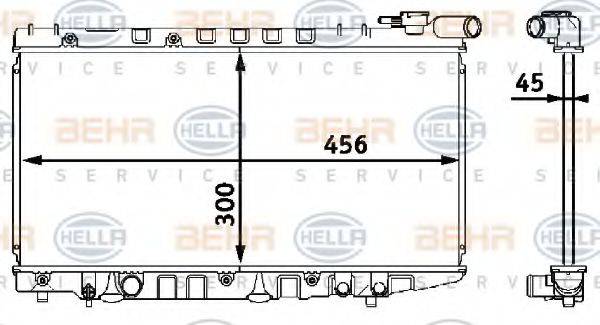 HELLA 8MK376708351 Радіатор, охолодження двигуна