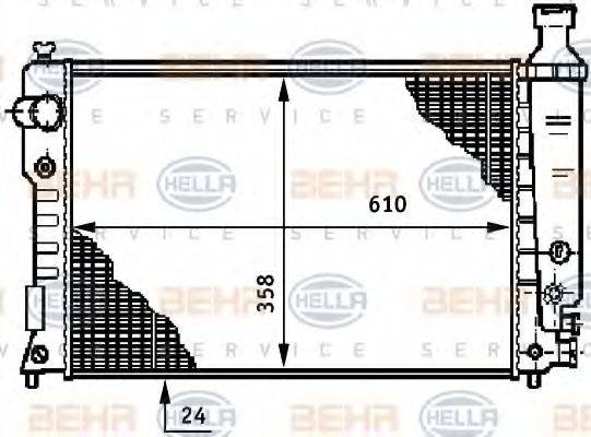 HELLA 8MK376708681 Радіатор, охолодження двигуна