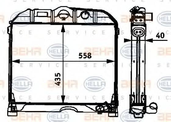 HELLA 8MK376709041 Радіатор, охолодження двигуна