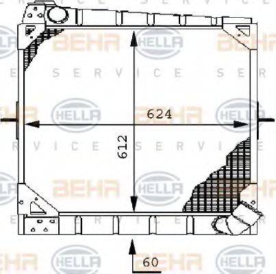 HELLA 8MK376709341 Радіатор, охолодження двигуна