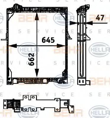 HELLA 8MK376709591 Радіатор, охолодження двигуна