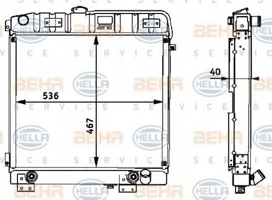 HELLA 8MK376709791 Радіатор, охолодження двигуна