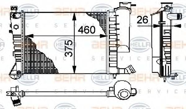 HELLA 8MK376710251 Радіатор, охолодження двигуна