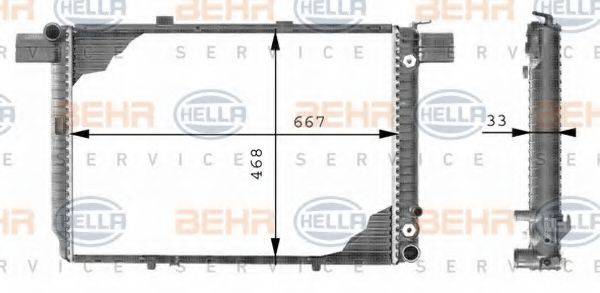 HELLA 8MK376710341 Радіатор, охолодження двигуна