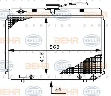 HELLA 8MK376710501 Радіатор, охолодження двигуна