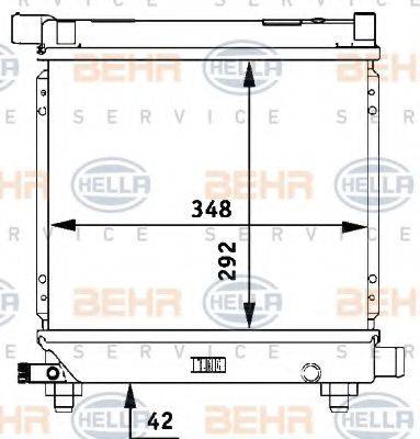 HELLA 8MK376710634 Радіатор, охолодження двигуна