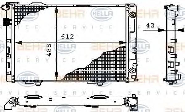 HELLA 8MK376711101 Радіатор, охолодження двигуна