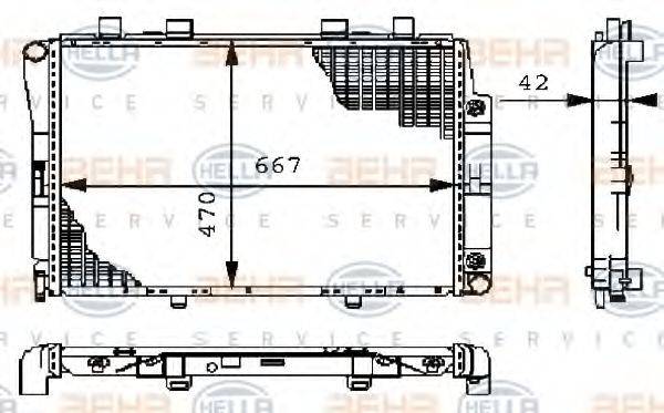 HELLA 8MK376711164 Радіатор, охолодження двигуна