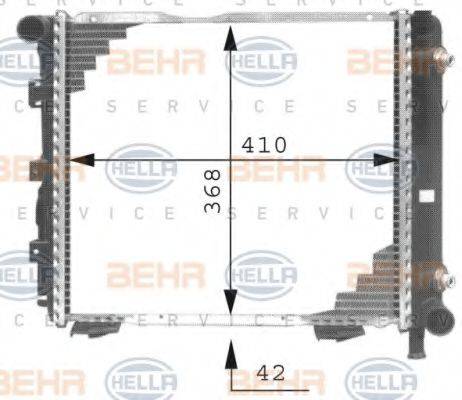 HELLA 8MK376711321 Радіатор, охолодження двигуна