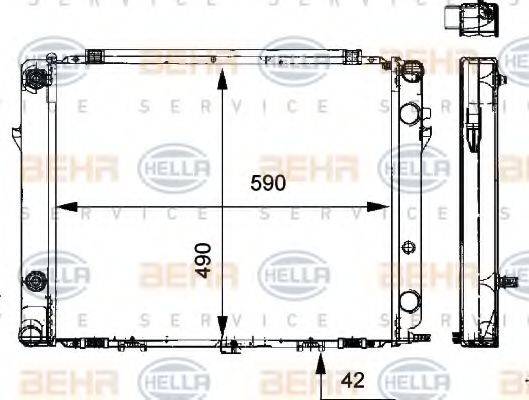 HELLA 8MK376711401 Радіатор, охолодження двигуна