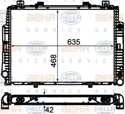 HELLA 8MK376711511 Радіатор, охолодження двигуна