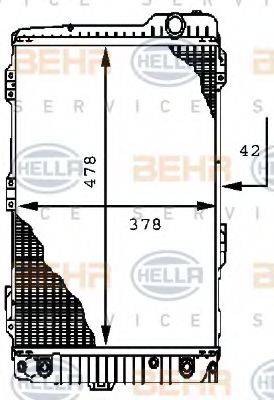 HELLA 8MK376711581 Радіатор, охолодження двигуна