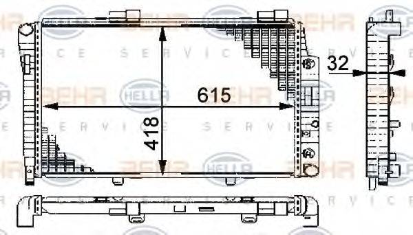 HELLA 8MK376712021 Радіатор, охолодження двигуна