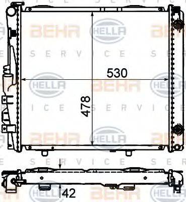 HELLA 8MK376712421 Радіатор, охолодження двигуна