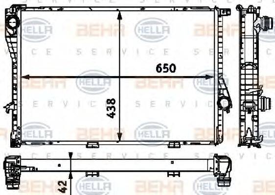 HELLA 8MK376712501 Радіатор, охолодження двигуна