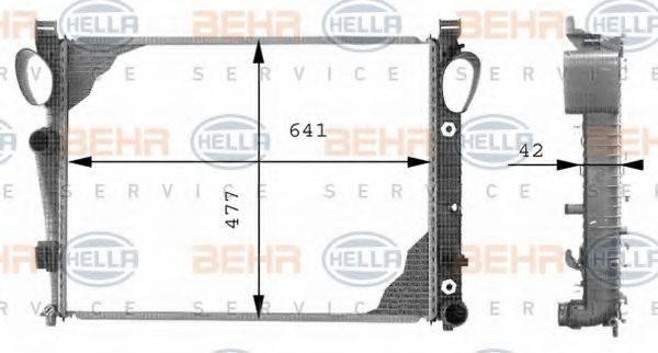 HELLA 8MK376712571 Радіатор, охолодження двигуна