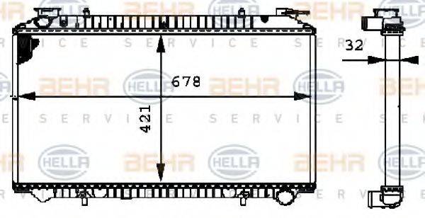 HELLA 8MK376712721 Радіатор, охолодження двигуна