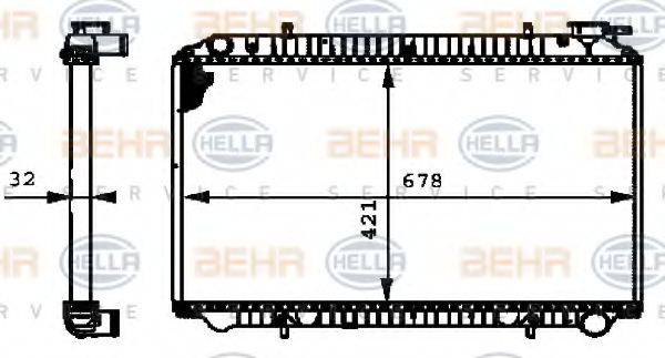 HELLA 8MK376712731 Радіатор, охолодження двигуна