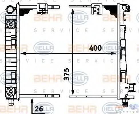 HELLA 8MK376713064 Радіатор, охолодження двигуна