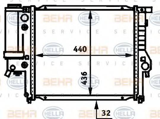 HELLA 8MK376713171 Радіатор, охолодження двигуна