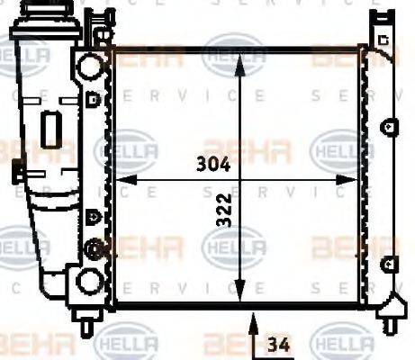 HELLA 8MK376713501 Радіатор, охолодження двигуна