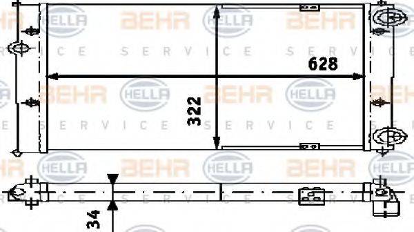 HELLA 8MK376713731 Радіатор, охолодження двигуна