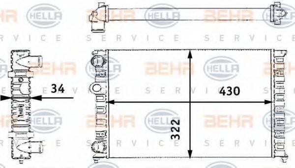 HELLA 8MK376713744 Радіатор, охолодження двигуна