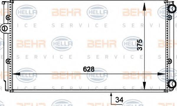 HELLA 8MK376714044 Радіатор, охолодження двигуна