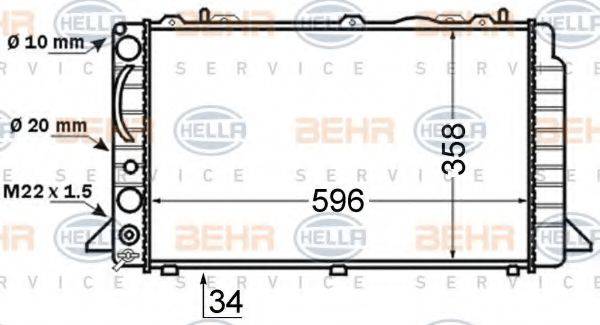 HELLA 8MK376714461 Радіатор, охолодження двигуна