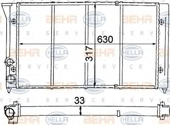 HELLA 8MK376714691 Радіатор, охолодження двигуна