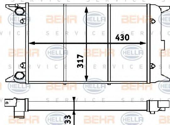 HELLA 8MK376715121 Радіатор, охолодження двигуна