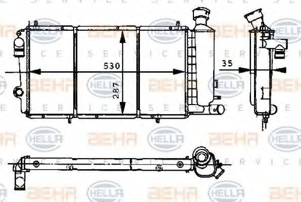 HELLA 8MK376715371 Радіатор, охолодження двигуна