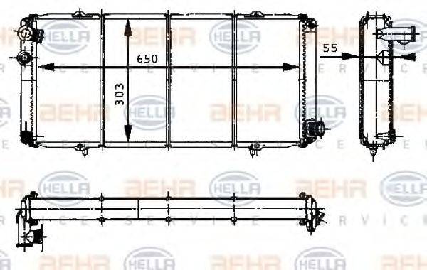 HELLA 8MK376715421 Радіатор, охолодження двигуна