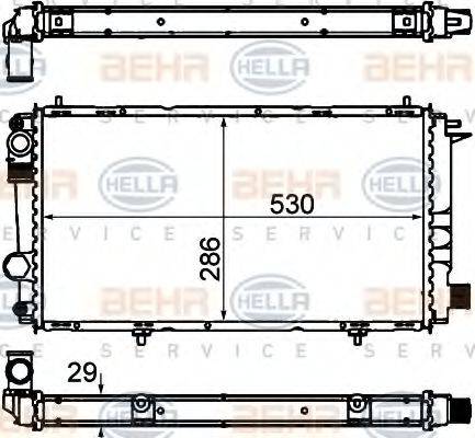 HELLA 8MK376715441 Радіатор, охолодження двигуна